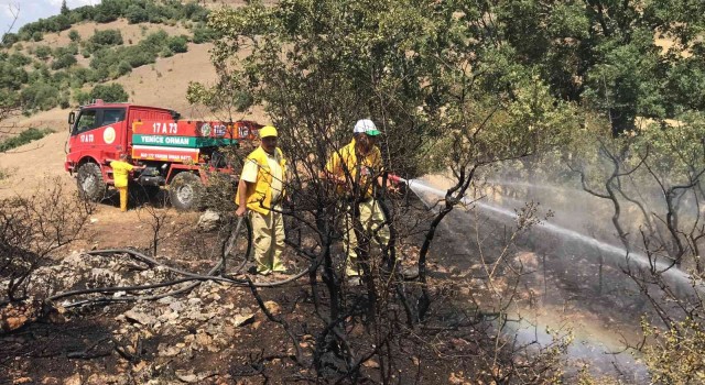 Çanakkalede çıkan yangın ormanlık alana sıçramadan söndürüldü