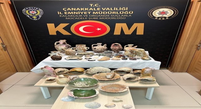 Çanakkalede kaçak tarihi eser operasyonu