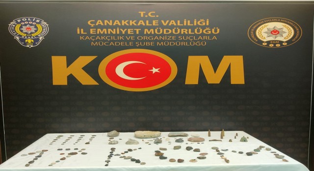 Çanakkalede kaçak tarihi eserler ele geçirildi