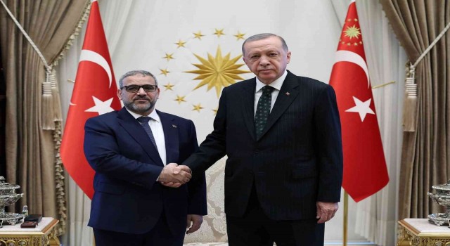 Cumhurbaşkanı Erdoğan, Libya Yüksek Devlet Konseyi Başkanı el-Mişriyi kabul etti