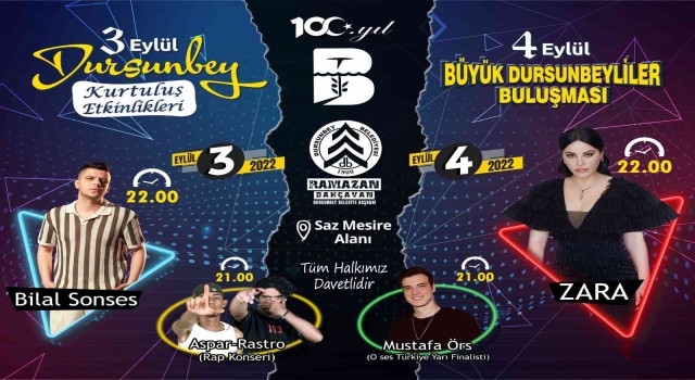 Dursunbeyde kurtuluşun 100. yılı coşkuyla kutlanacak