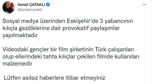 İçişleri Bakan Yardımcısı Çataklıdan provokatif paylaşımlar hakkında açıklama