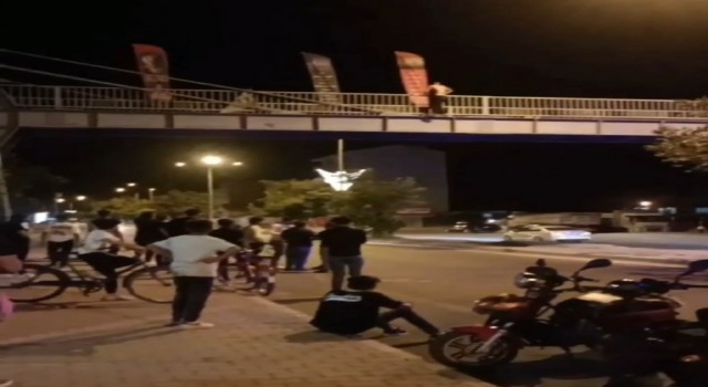Iğdırda üst geçitte intihar girişimi