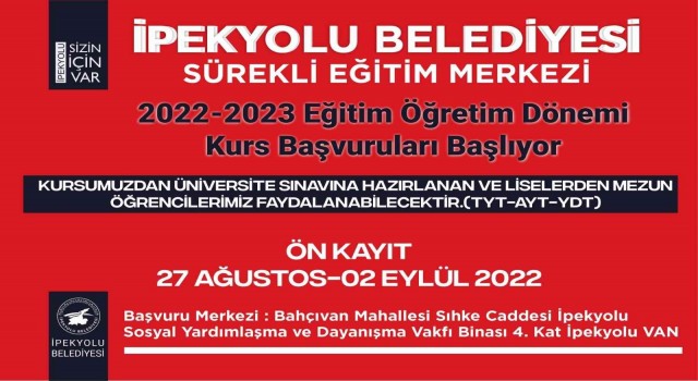 İpekyolu Belediyesinden ücretsiz TYT-AYT-YDT kursları