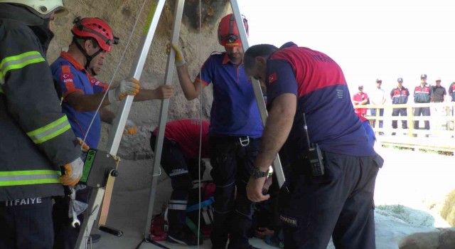 Kapadokyada yapılan tatbikat gerçeğini aratmadı