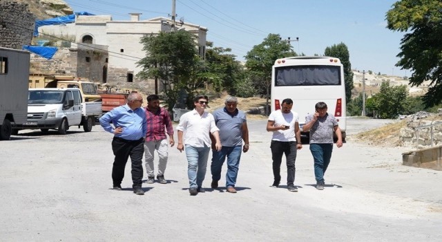 Kaymakam Maraşlı, “En iyi Turizm köyü” Mustafapaşa köy meydanında incelemelerde bulundu