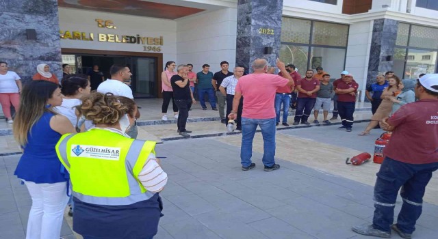 Koçarlı Belediyesinde yangın tatbikatı gerçekleştirildi