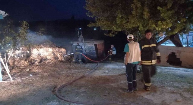 Konyada samanlık yangını