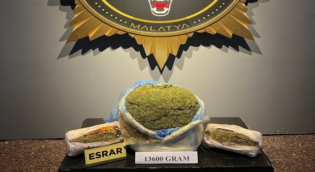 Malatyada 13 kilo 600 gram esrar ele geçirildi