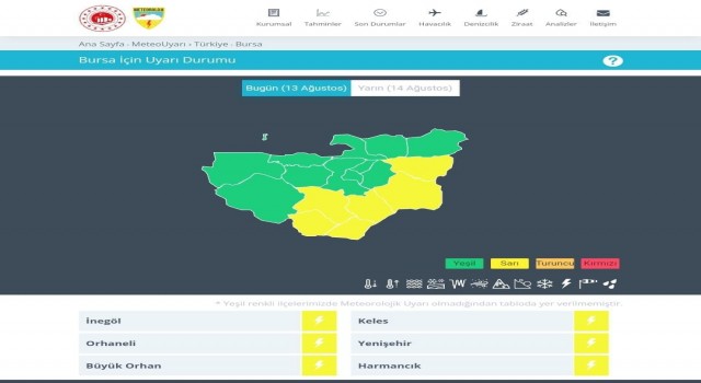 Meteorolojiden Bursa için son dakika uyarısı