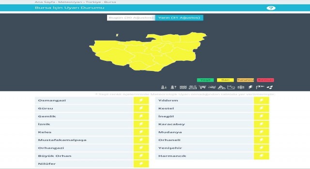 Meteorolojiden Bursa için son dakika uyarısı