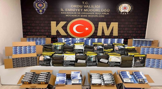 Orduda piyasa değeri 1,5 milyon TL olan kaçak tütün operasyonu