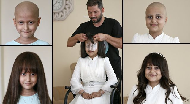 Saçlarını kaybeden 250 hasta çocuğu perukla sevindirdi