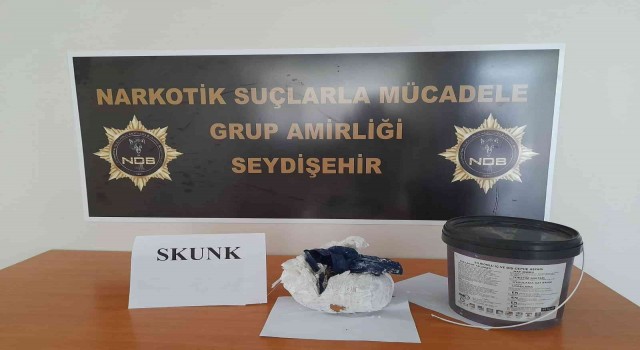 Şüpheli araçta boya kutusunda skunk ele geçirildi
