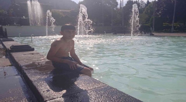 Süs havuzunda ölümüne serinleme hevesi