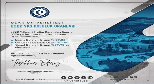 Uşak Üniversitesinde kontenjanlar yüzde 100 doldu