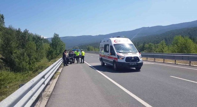 Yan yatıp bariyere çarpan ATVnin sürücüsü ağır yaralandı