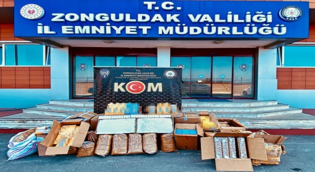 Zonguldaktaki bir depodan 188 bin adet içi dolu makaron çıktı