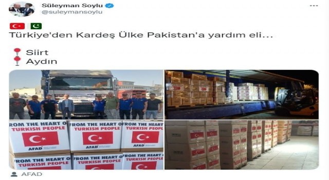 Aydından Pakistana yardım eli