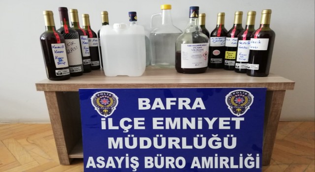 Bafrada kaçak alkol ele geçirildi