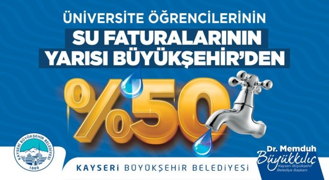 Başkan Büyükkılıçtan öğrencilerin su faturalarına yüzde 50lik destek