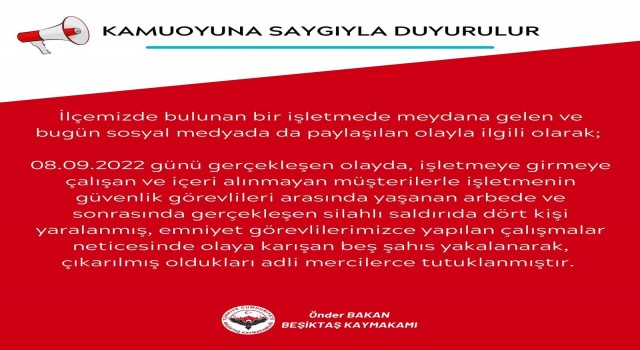 Beşiktaşta güvenlik görevlilerinin 4 kişiyi darp ettiği olayın görüntüleri ortaya çıktı