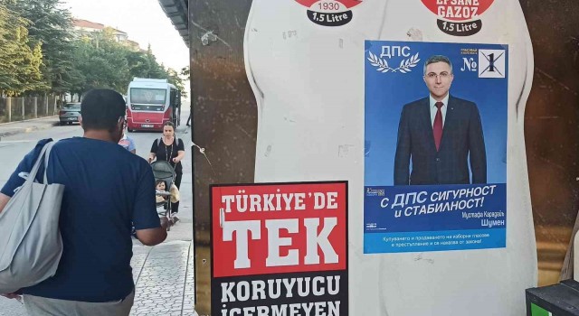 Bulgaristandaki seçimin afişleri Eskişehirde asılmaya başlandı