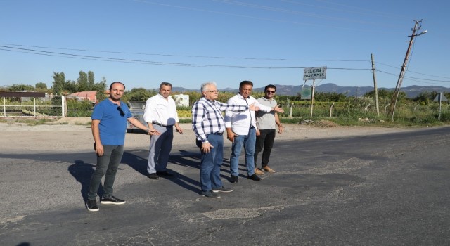 Burhaniyede Denetko Yolu yenileniyor
