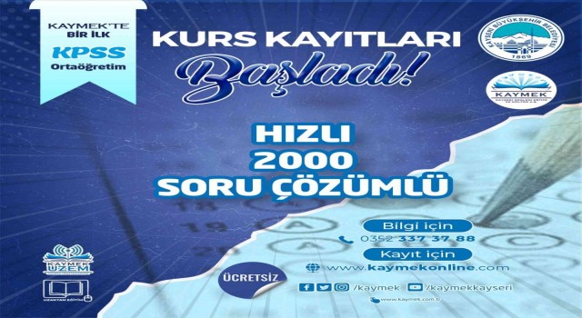 Büyükşehir KAYMEKte bir ilk: ‘Ortaöğretim KPSS Kursu