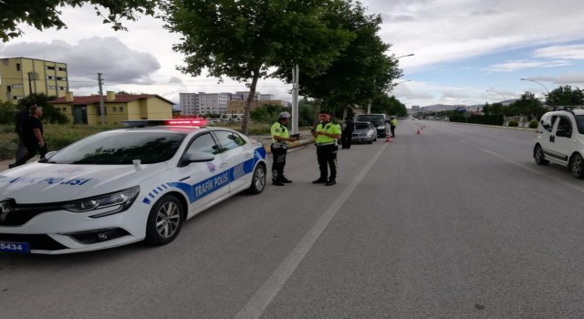 Çorumda dron destekli trafik denetimi