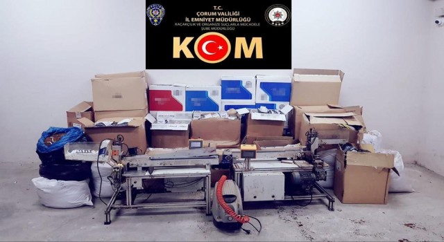 Çorumda kaçak sigara operasyonu