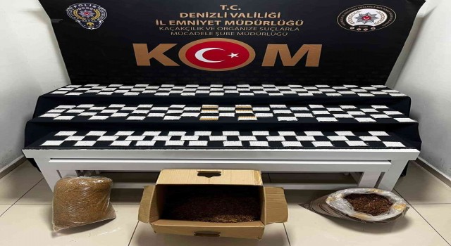 Denizlide çok sayıda dolu makaron ve 12.5 kilogram kaçak kıyılmış tütün ele geçirildi