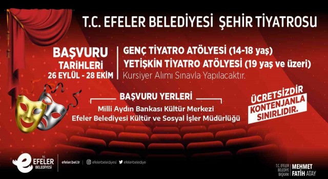 Efeler Belediyesinin Tiyatro Atölyelerine yeni dönem başvuruları başladı