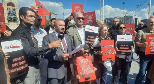 Ermenistanın Azerbaycana saldırılarını protesto etmek isteyenler Taksimde toplandı