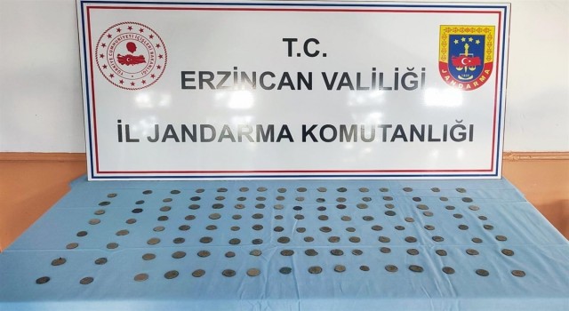 Erzincanda 129 adet sikke ele geçirildi