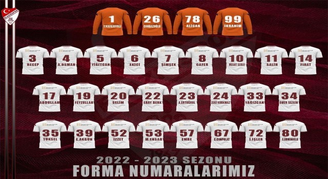 ES Elazığsporda forma numaraları belli oldu