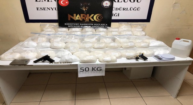 Esenyurtta uyuşturucu operasyonu: 50 kilo metanfetamin ele geçirildi