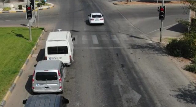 Gaziantepte dron ile trafik denetimi