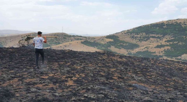 Gümüşhanede çobanın yaktığı ateş nedeniyle 20 hektarlık arazi küle döndü