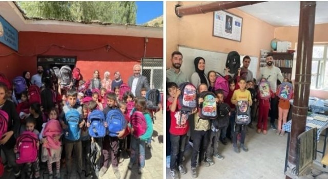Gurbetçi vatandaşlardan Vanlı öğrencilere kırtasiye malzemesi