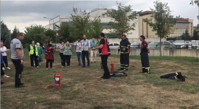 Hastanede yapılan tatbikat gerçeğini aratmadı