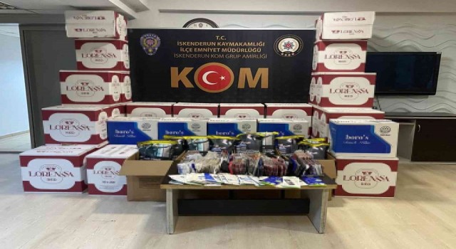 İskenderunda 440 bin adet makaron ele geçirildi