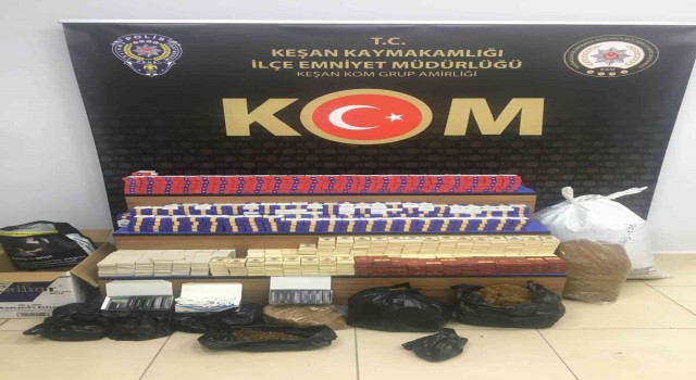 Kaçak tütünle doldurulmuş binlerce makaron ele geçirildi