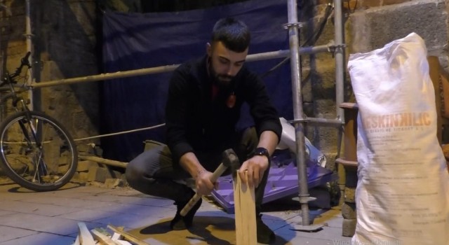Karsta soğuk hava soba yaktırdı