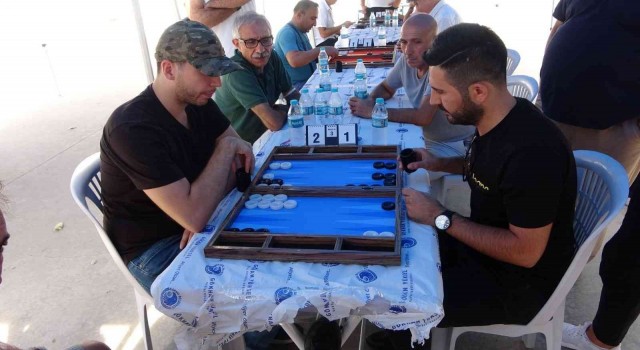 Kartalda tavla turnuvası renkli görüntülere sahne oldu