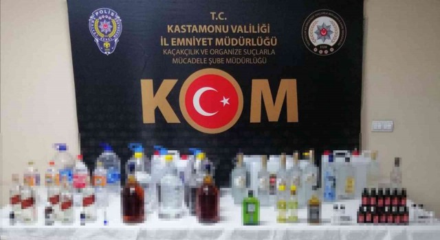 Kastamonu polisinden sahte alkol üreten şahıslara eş zamanlı operasyon