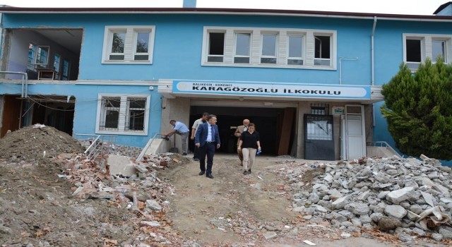 Kaymakam Odabaş okul yapım ve güçlendirme çalışmalarını inceledi