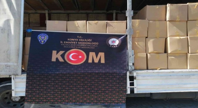 Konyada 2 milyon 800 bin lira değerinde doldurulmuş makaron ele geçirildi
