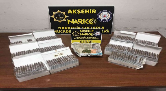 Konyada 3 bin 300 adet doldurulmuş makaron ele geçirildi