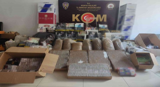 Konyada kaçak sigara operasyonu